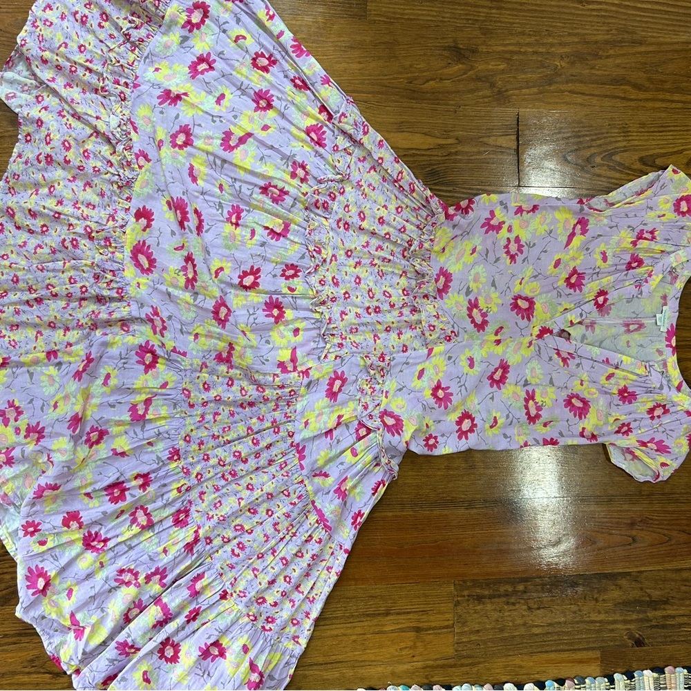 Sundance tiered Floral Maxi Dress in Purple and Yellow